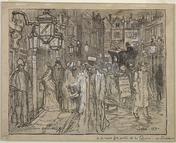 Street Scene London 1879 Felix Hilaire Buhot