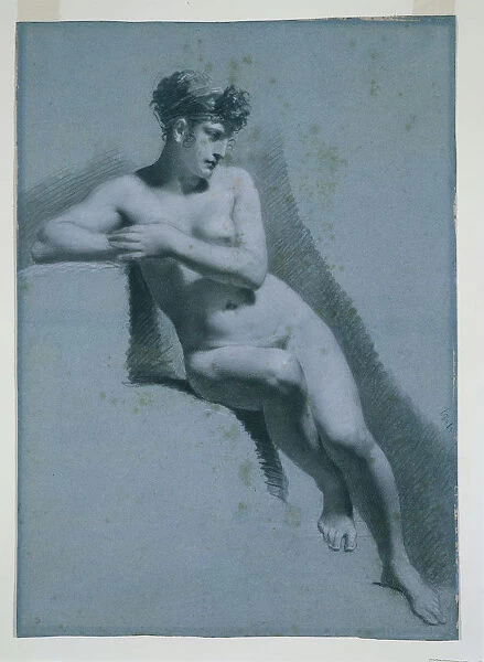 Study Nude Woman Seated Looking Right recto Male Nude