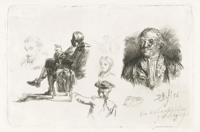 Framed Print : Study Sheet with different figures, David Bles, Joseph Hartogensis, 1856 Framed Print : Study Sheet with different figures, David Bles, Joseph Hartogensis, 1856