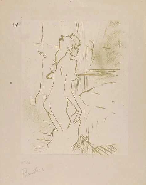 Study Woman 1893 Brush spatter lithograph printed