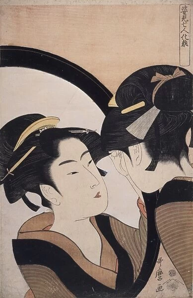 Sugatami shichinin keshA a┼¢ = [Seven women applying make-up using a full-length
