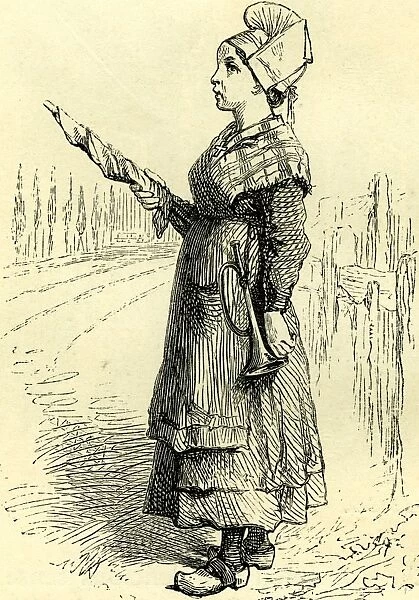 Swiss lady, Switzerland; engraving; 19 C