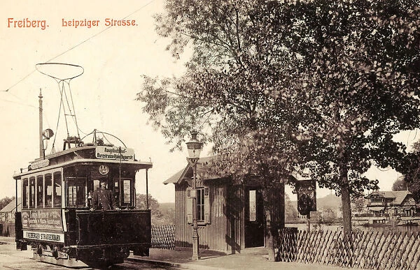 Trams Freiberg 1909 Landkreis Mittelsachsen Leipziger StraBe