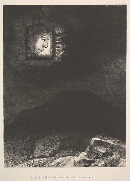 vague glimmer head suspended space 1891 Lithograph