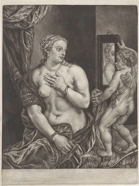 Venus and Cupid with a mirror, Anonymous, 1650 - 1800