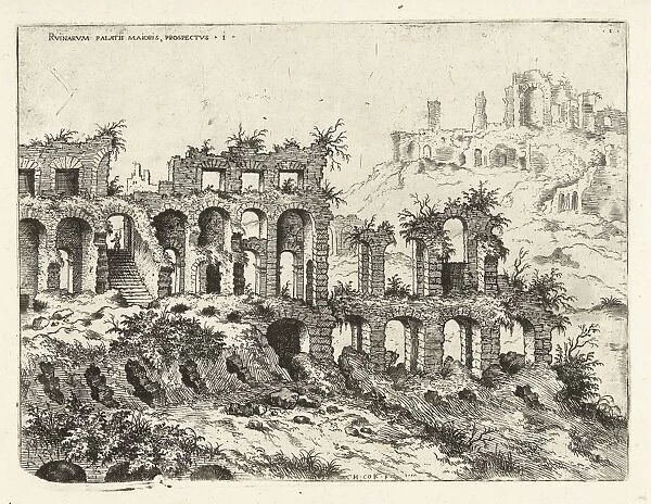 View of the Colosseum and the Palatine, print maker: Hieronymus Cock, 1551