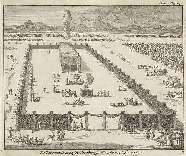 View of the court and the Tabernacle, Jan Luyken, Pieter Mortier, 1705
