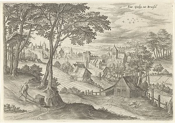 View of Saint-Gilles, Belgium, Hans Collaert (I), Hans Bol, Claes Jansz. Visscher (II)