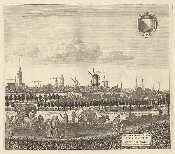 View of Utrecht from the west (plate IV), Herman Saftleven, Reinier & Josua Ottens