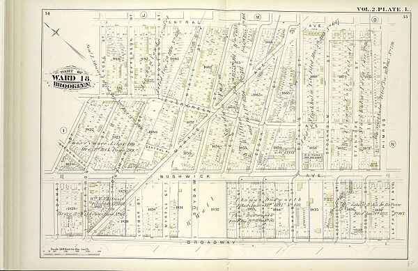 Vol. 2. Plate, L. Map bound by Central Ave. Himrod St. La Fayette Ave. Broadway