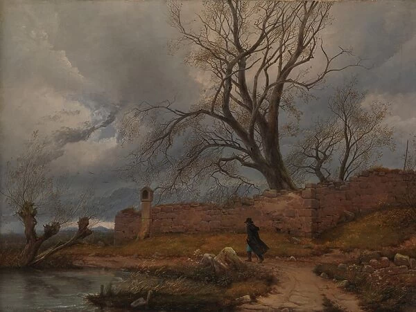 Wanderer Storm 1835 Oil canvas 16 3  /  4 x 22 1  /  4