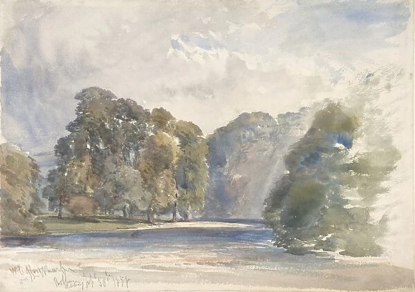 Wharfe Bolton Abbey 1858 Watercolor sheet 9 15  /  16 x 14