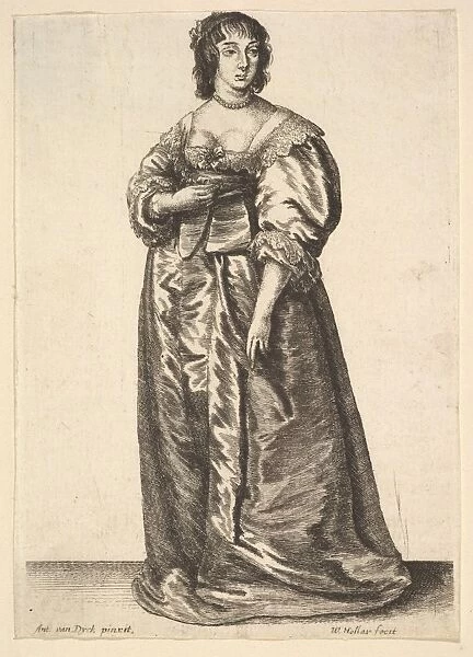 Whole-length lady Anthony van Dyck 1625-77