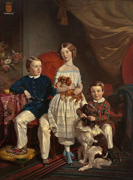 Willem Karel Frederik Travers Portrait three children