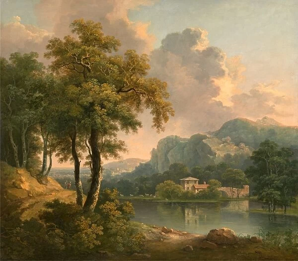 Wooded Hilly Landscape Signed and dated in yellow ocher, lower left: Apether