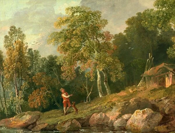 Wooded Landscape with a Boy and his Dog, George Barret, ca. 1728  /  32-1784, British