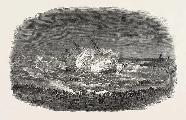 Wreck of the Troop-Ship Charlotte. Attempt of the Life-Boat, 1854