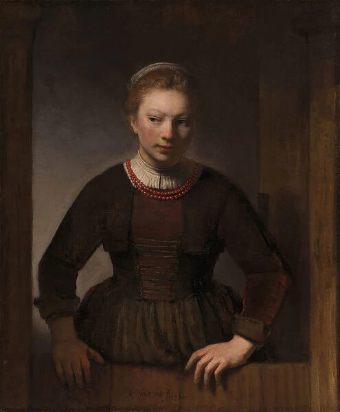 Young Woman Open Half-Door 1645 Rembrandt Harmenszoon van Rijn