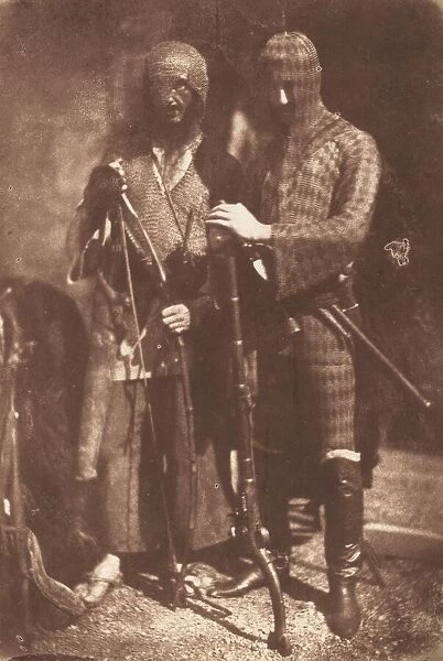 Afghan or Circassian Armour, 1843. Creators: David Octavius Hill, Robert Adamson