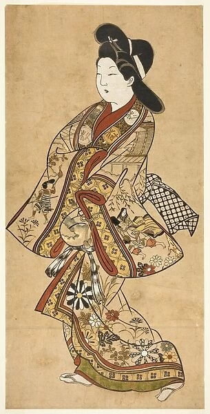 A Beauty Walking, 17th century. Creator: Sugimura Jihei