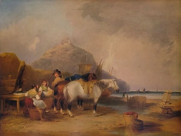 Coast Scene, with Figures and Horses, c1841. Artist: William Shayer