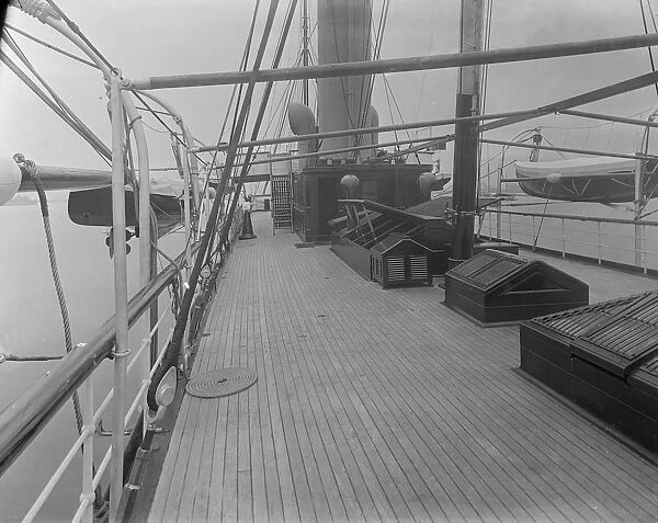 Top deck on steam yacht Venetia, 1920. Creator: Kirk & Sons of Cowes