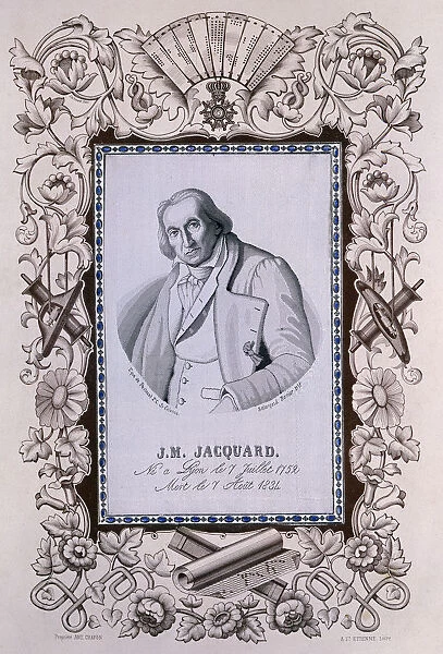 Joseph-Marie Jacquard, inventor of the Jacquard loom, c1850