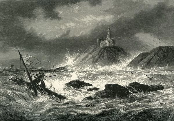 Mumbles Rocks and Lighthouse, near Swansea, c1870