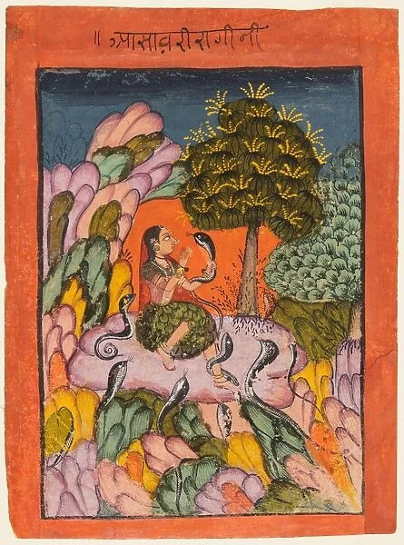 A page from a Ragamala series: Asavari Ragini, early 1700s. Creator: Unknown