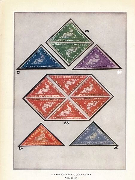 A Page of Triangular Capes Nos. 20-25, c1943, (1944)