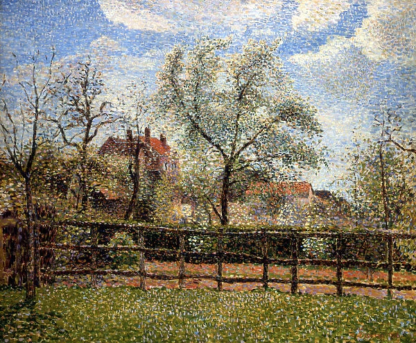 Pear Trees and Flowers at Eragny, Morning, 1886. Artist: Camille Pissarro