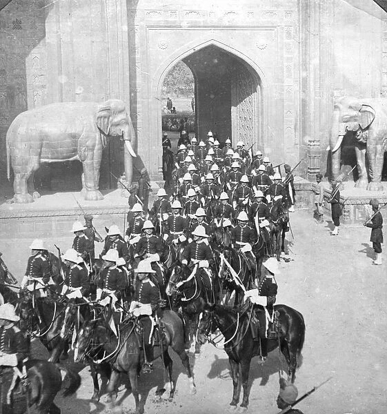 A procession passing through the Delhi Gate, Lahore, Pakistan, 1913. Artist: HD Girdwood