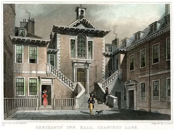 Serjeants Inn Hall, Chancery Lane, London, c1830. Artist: WH Bond