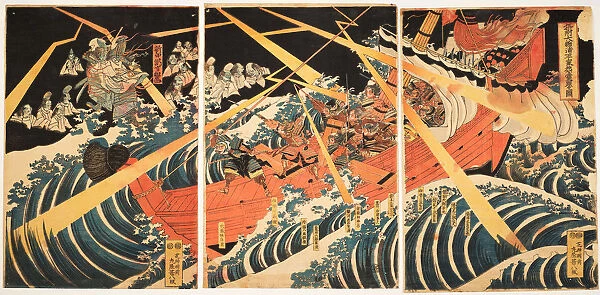 Sesshu Daimotsu no ura Heike onryo arawaruru zu (Attack of the Taira Ghosts at Daimotsu Bay), c1847