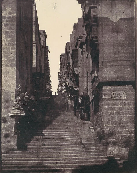 Strada Levante, Valletta, Malta, 1850s. Creator: Calvert Jones