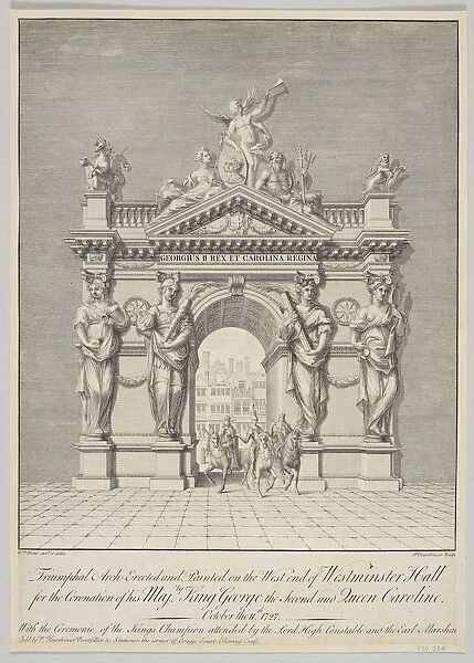 Triumphal Arch at West End of Westminster Hall for the Coronation of George II and Queen Caroline