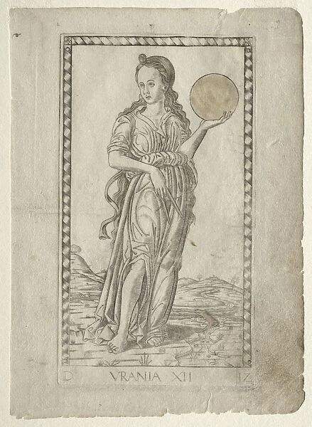 Urania (astronomy) (from the Tarocchi series D: Apollo and the Muses, #12), before 1467