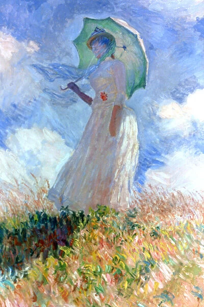 Woman with Umbrella Turned to the Left, 1886. Artist: Claude Monet