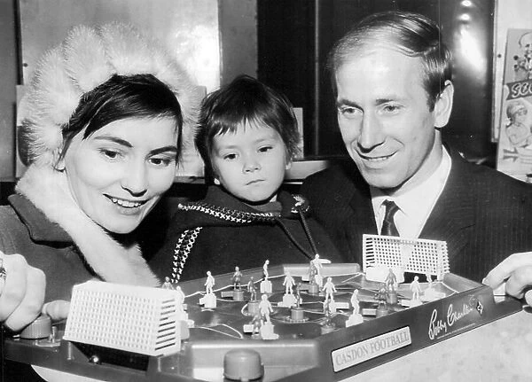 Bobby Charlton with wife Norma and daughter Suzanne Charlton at the International Toy Fair at Harrogate 1967