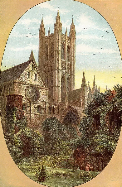Canterbury Cathedral, Canterbury, Kent, England, seen here in the 19th century. From Picturesque England, Its Landmarks and Historic Haunts, published 1891