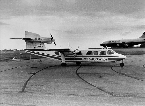 The Britten-Norman Trislander mail aircraft which made an emergency landing at Newcastle