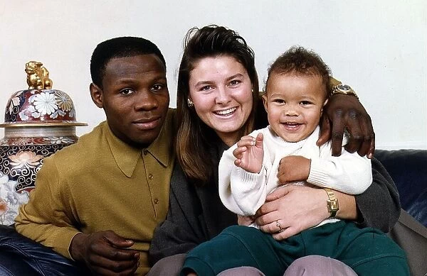 Chris Eubank with girlfriend Karron and young son Christopher Boxing