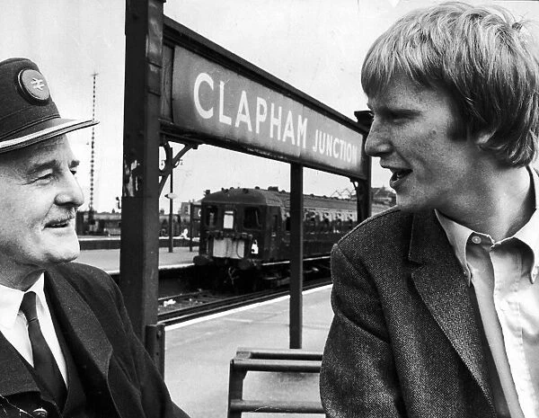 Dennis Waterman and his father Harry Frank Waterman who works as a ticket collector