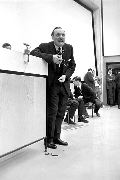 Enoch Powell former Government minister seen here making a speech at Reading University