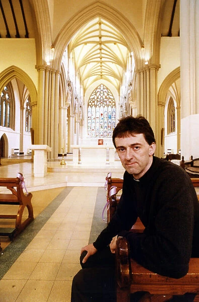 Father Brendan Curley, Administrator at Salford Cathedral, Manchester. 7th June 1990