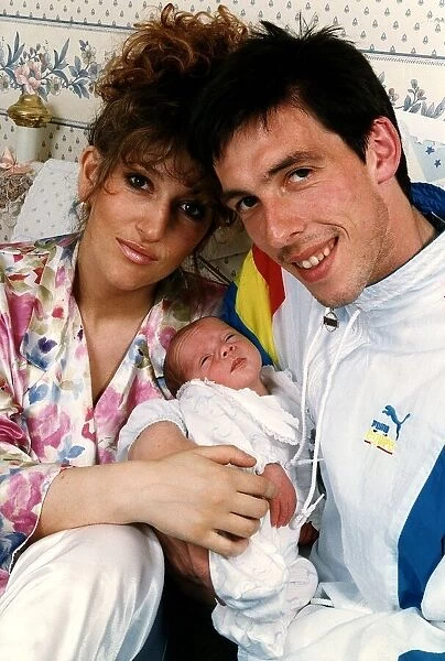 Gary Ablett of Liverpool with his wife Debbie and baby son Frazer Dbase