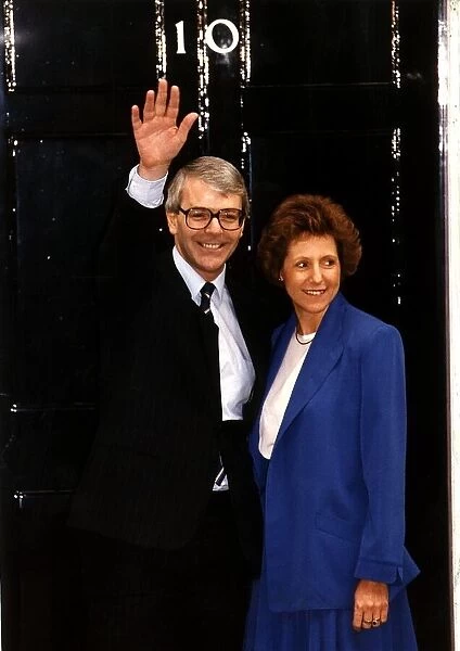 John Major MP and wife Norma outside Downing Street