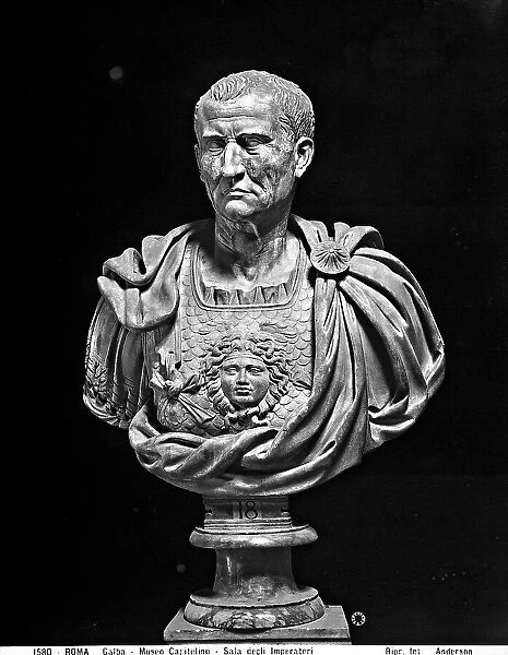Bust of the Roman emperor Galba, preserved in the Hall of the Emperors of the Capitoline Museum, Rome