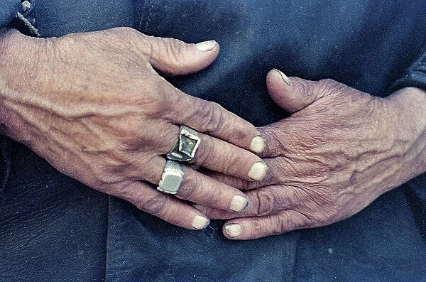 Closeup of hands of an elderly