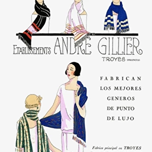 Advertisement for Andre Gillier knitwear